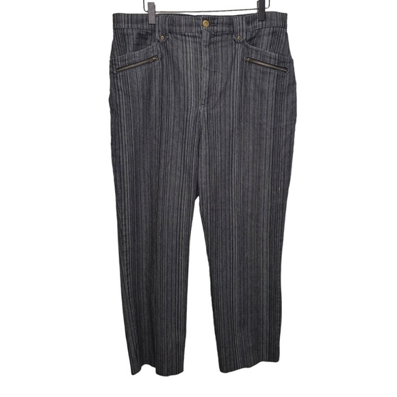 Vintage French Dressing Blue Pinstripe Cotton Suit Size 16 Casual - Picture 9 of 13